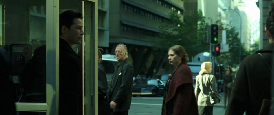 The Matrix - Neo flies out of a telephone booth